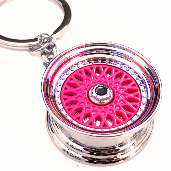 Felge Schlüsselanhänger RS Style - Neon Pink