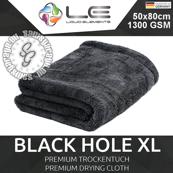Liquid Elements - Black Hole XL Premium Trockentuch randlos 1300GSM/80x50cm